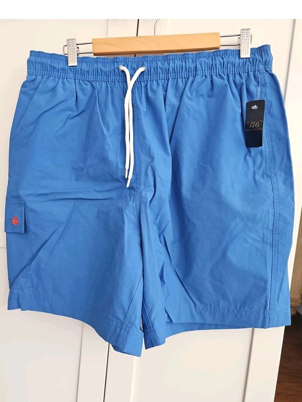 Brooks Brothers Men's Blue Swim Shorts with Drawstring